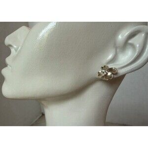 Stuart Nye Dogwood Earrings 925 Sterling Silver Gold Wash 1940s Vintage